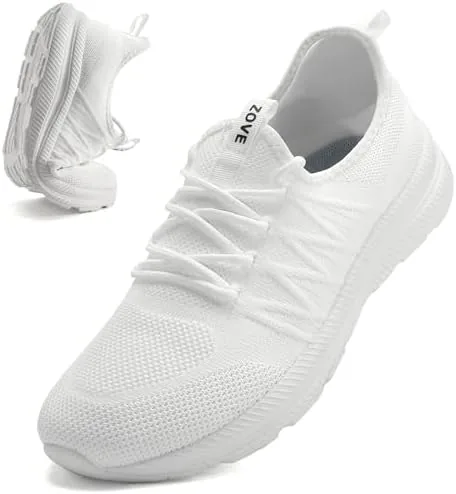 zove wide toe box shoes for men extra wide width sneakers non slip ultra light wide tennis running shoes breathable casual walking sneakers diabetes workout gym jogging 8826 white 46