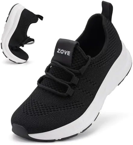 zove wide toe box shoes women extra wide width sneakers ultra light road running shoes non slip tennis sneakers breathable walking athletic 8803 black 39