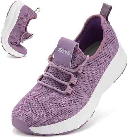 zove wide toe box shoes women extra wide width sneakers ultra light road running shoes non slip tennis sneakers breathable walking athletic 8803 purple 39